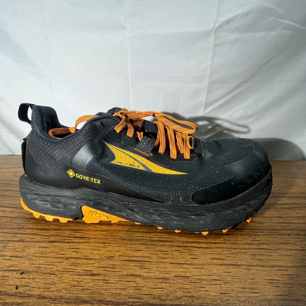 Mens 9.5 Altra Timp 5 GTX  Black Orange Gore-Tex  Trail Running Shoes Sneaker